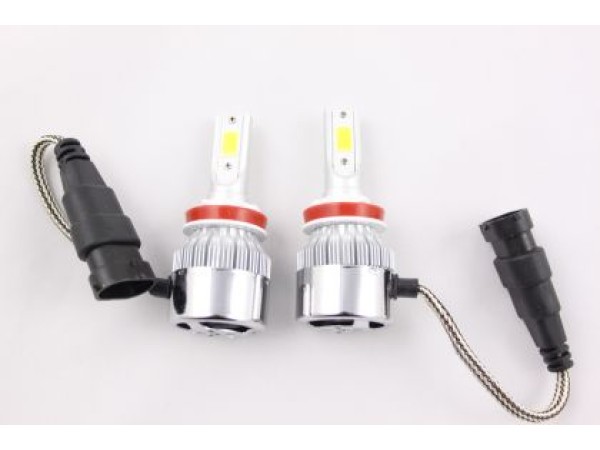 Led λάμπες Η8 / H9 / H11 για μεσαία ή μεγάλα φώτα 7600 lumen , 36 Watt - COB 6000K - 2τμχ.