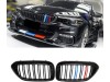 Καρδιές μάσκας για BMW F10 / F11 (2010+) με διπλή γρίλια - tri color - 2τμχ.