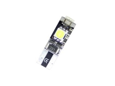 LEd λάμπα τύπου Τ10 με 3 SMD led - CANBUS 4300K - 1τμχ.