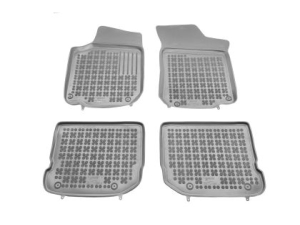Λαστιχένια πατάκια Rezaw-Plast για VW Golf 4 / VW Bora / VW Jetta / VW Beetle / Skoda Octavia (1997-2010) / Seat Leon και Toledo (1999-2005) - τύπου σκαφάκι - γκρι - 4τμχ.
