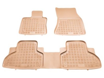 Λαστιχένια πατάκια Rezaw-Plast για BMW X5 F15 (2013-2018) / BMW X6 F16 (2014-2019) - τύπου σκαφάκι - μπεζ - 3τμχ.