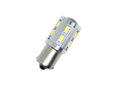 Led λάμπα BA15S με 16 ultra bright led και προτζέκτορα μονού φωτισμού λευκή - 1τμχ.