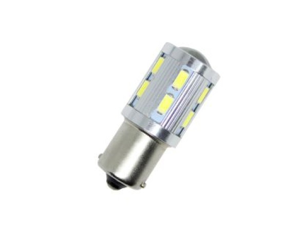 Led λάμπα BA15S με 16 ultra bright led και προτζέκτορα μονού φωτισμού λευκή - 1τμχ.