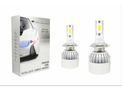 Led λάμπες Η7 για μεσαία ή μεγάλα φώτα 7600 lumen , 36 Watt - COB 6000K - 2τμχ.