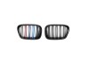 Καρδιές μάσκας για BMW E39 (1995-2003) με διπλή γρίλια - tri color - 2τμχ.