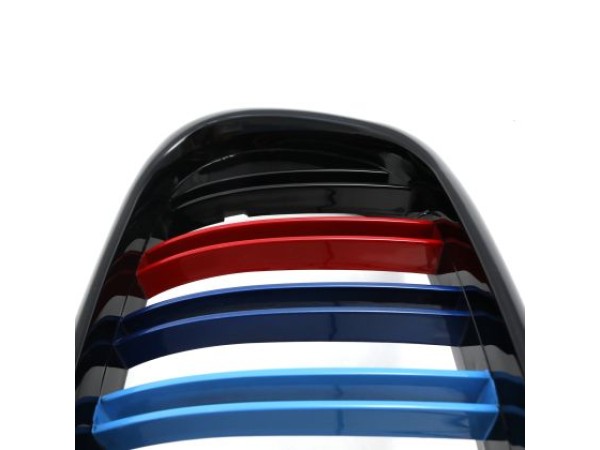 Καρδιές μάσκας για BMW E39 (1995-2003) με διπλή γρίλια - tri color - 2τμχ.