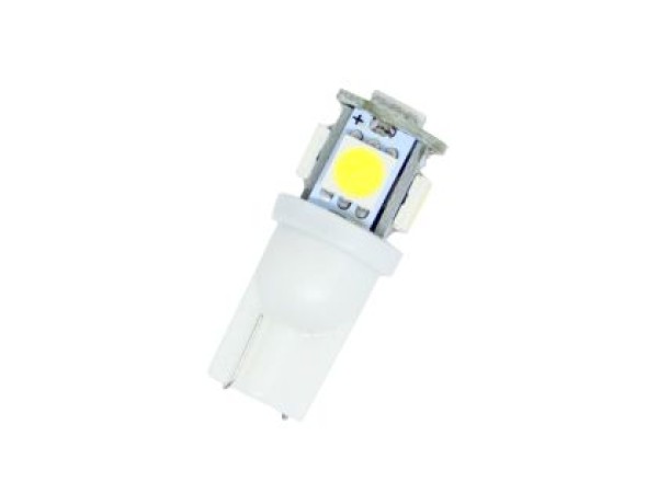 Led λάμπα τύπου Τ10 με 5 SMD led 6000K - 1τμχ.