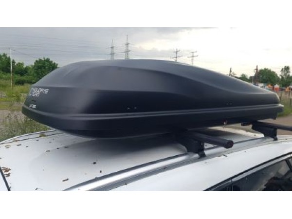 Μπαγκαζιέρα οροφής Junior Altro 200x90x41cm με διπλό άνοιγμα με κλειδί, 500 λίτρα - μαύρη