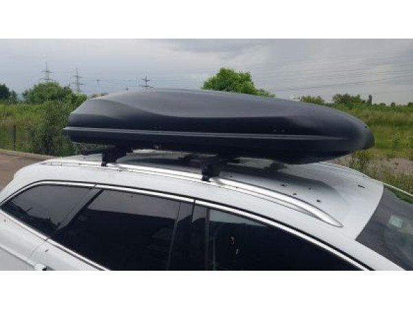 Μπαγκαζιέρα οροφής Junior Altro 200x90x41cm με διπλό άνοιγμα με κλειδί, 500 λίτρα - μαύρη