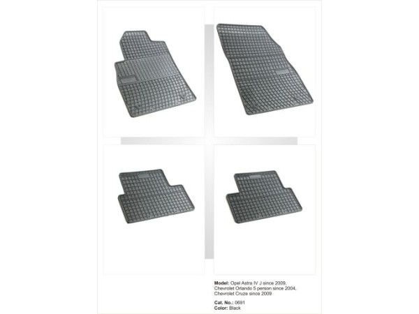 Λαστιχένια πατάκια Frogum για OPEL Astra J (2009-2015) / CHEVROLET Cruze (2009-2016) / Orlando (2009-2018) - 4τμχ.