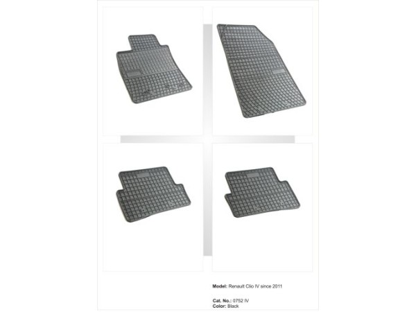 Λαστιχένια πατάκια Frogum για Renault Clio (2005-2012) / Clio IV (2012-2019) / Renault Captur (2013-2019) - 4τμχ.