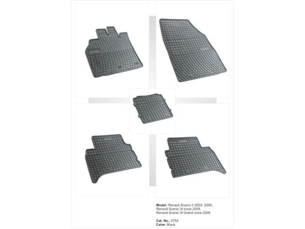 Λαστιχένια πατάκια Frogum για Renault Scenic (2003-2016) / Grand Scenic (2003-2013) - 5τμχ.