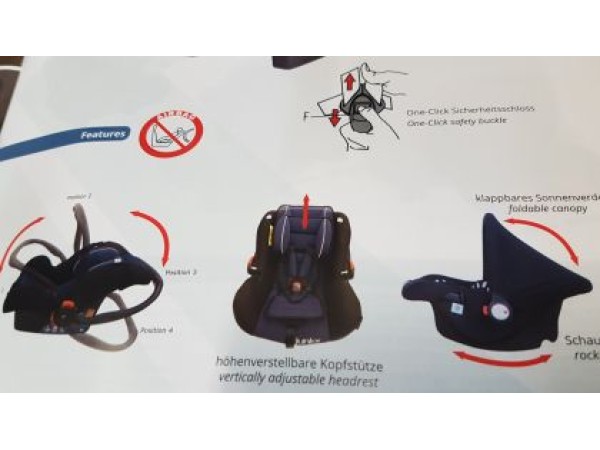 Παιδικό κάθισμα αυτοκινήτου με χερούλι Junior - Bambini - μαύρο χρώμα