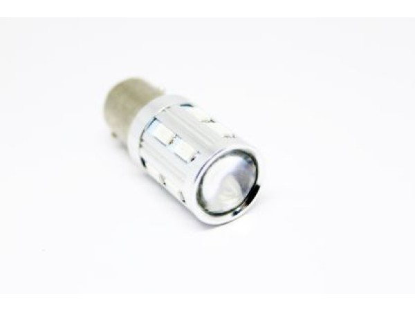 Led λάμπα BA15S με 16 ultra bright led και προτζέκτορα μονού φωτισμού κόκκινη - 1τμχ.