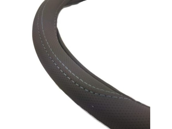Κάλυμμα τιμονιού από οικολογικό δέρμα 38 cm - Simple - γκρι χρώμα -1 τμχ.
