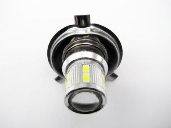 Led λάμπα H4, H4 με 16 led και προτζέκτορα - 1τμχ.