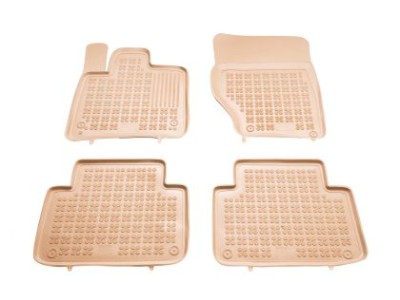 Λαστιχένια πατάκια Rezaw-Plast για AUDI Q7 4L (2005-2015) τύπου σκαφάκι - μπεζ - 4τμχ.