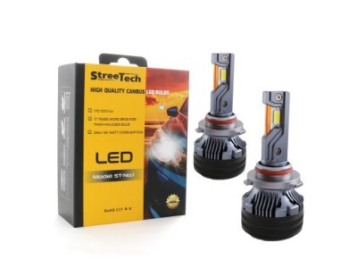Led λάμπες 9005 / HB3 μοντέλο Streetech STN1 για μεσαία ή μεγάλα φώτα 170 000 lux , 65 Watt - CANBUS 6000K - 1700% πιό έντονη φωτεινότητα 2τμχ.