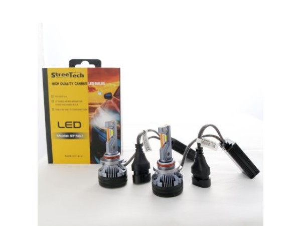 Led λάμπες 9005 / HB3 μοντέλο Streetech STN1 για μεσαία ή μεγάλα φώτα 170 000 lux , 65 Watt - CANBUS 6000K - 1700% πιό έντονη φωτεινότητα 2τμχ.