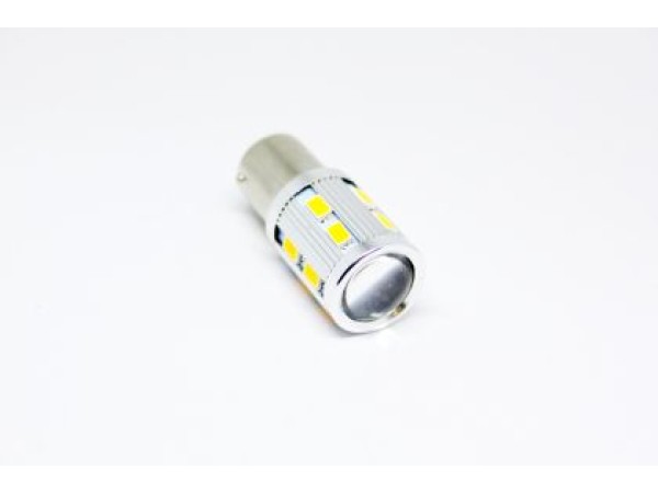Led λάμπα BA15S με 16 ultra bright led και προτζέκτορα μονού φωτισμού πορτοκαλί - 1τμχ.