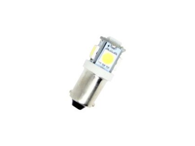 Led λάμπα τύπου BA9 με 5 SMD led 5000K εκ διαμέτρου αντίθετα - 1τμχ.