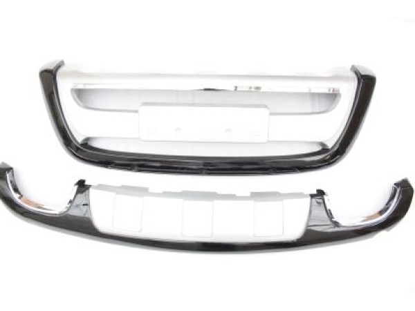 Εμπρόσθιο bull - bar και πίσω roll - bar για Hyundai Santa Fe (2010-2012) - ασημένια