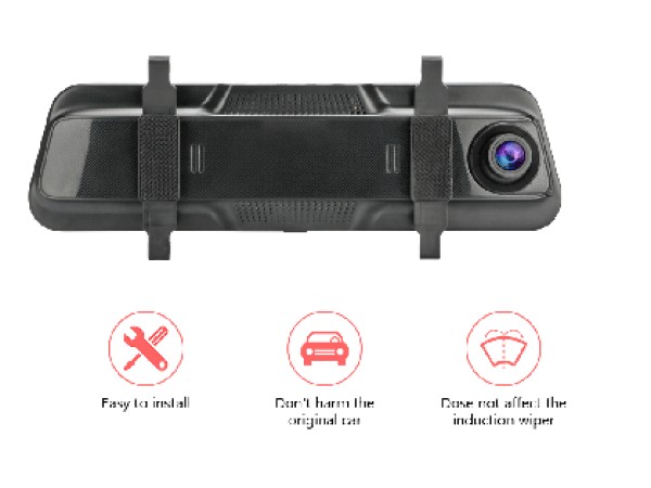 Βίντεο καταγραφέας DVR 1080 FULL HD με 5,5" LCD Touch screen οθόνη στον καθρέφτη με κάμερα οπισθοπορείας και καταγραφή