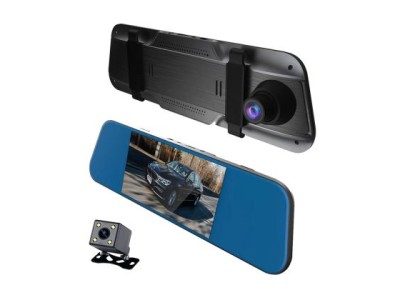 Βίντεο καταγραφέας DVR 1080 FULL HD με 5,5" LCD Touch screen οθόνη στον καθρέφτη με κάμερα οπισθοπορείας και καταγραφή