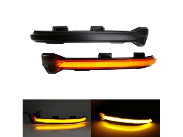 Τρεχούμενα led φλας για καθρέφτες για VW Golf 7 / Sportsvan / Touran (2010+) - φιμέ - σετ 2τμχ.