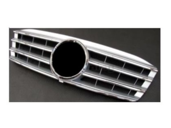 Μάσκα για Mercedes W203 (2000-2007) - 4 γρίλιες χρωμίου