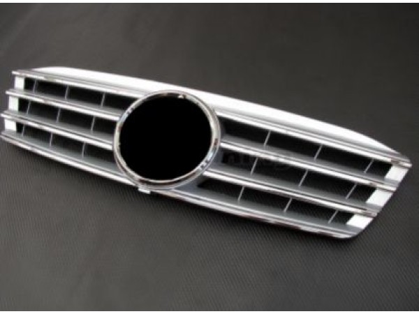 Μάσκα για Mercedes W203 (2000-2007) - 4 γρίλιες χρωμίου