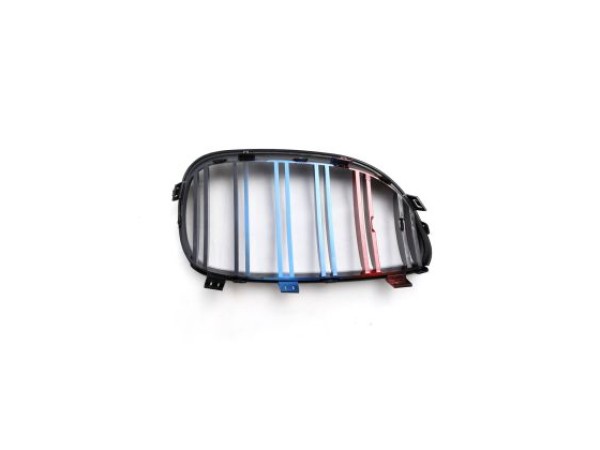 Καρδιές μάσκας για BMW E60 με διπλή γρίλια (2005-2010) - tri color - 2τμχ.