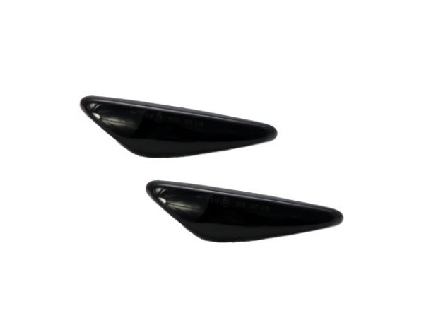 Led φλας φτερού για Mazda 2, 3, 5 (2003-2010), MPV (2003-2006) - φιμέ με τρεχούμενο φλας - σετ 2τμχ.