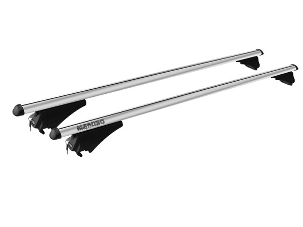 Μπάρες οροφής αλουμινίου Menabo Tiger XL Silver και λαβές για αυτοκίνητα με ράγες
