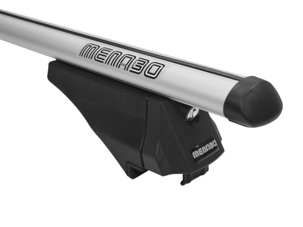 Μπάρες οροφής αλουμινίου Menabo Tiger XL Silver και λαβές για αυτοκίνητα με ράγες