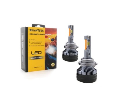 Led λάμπες 9006 / HB4 μοντέλο Streetech STN1 για μεσαία ή μεγάλα φώτα 170 000 lux , 65 Watt - CANBUS 6000K - 1700% πιό έντονη φωτεινότητα 2τμχ.