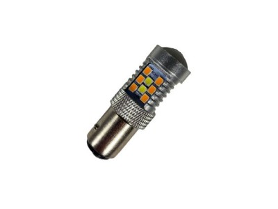 Led λάμπα BA15 με 28 led 2835 και προτζέκτορα - συνδυαστικά για φλας και φώτα ημέρας - 1τμχ.