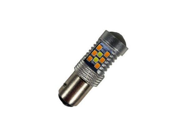 Led λάμπα BA15 με 28 led 2835 και προτζέκτορα - συνδυαστικά για φλας και φώτα ημέρας - 1τμχ.