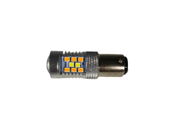 Led λάμπα BA15 με 28 led 2835 και προτζέκτορα - συνδυαστικά για φλας και φώτα ημέρας - 1τμχ.