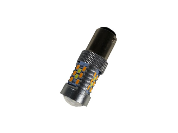 Led λάμπα BA15 με 28 led 2835 και προτζέκτορα - συνδυαστικά για φλας και φώτα ημέρας - 1τμχ.
