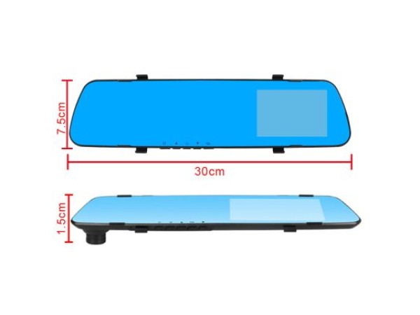 Βίντεο καταγραφέας DVR 1080 FULL HD με 4,5" LCD οθόνη στον καθρέφτη με κάμερα οπισθοπορείας και καταγραφή