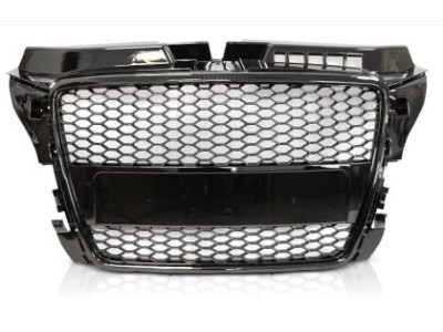 Μάσκα με βάση για σήμα για Audi A3 (2008-2013) - RS-Look μαύρη
