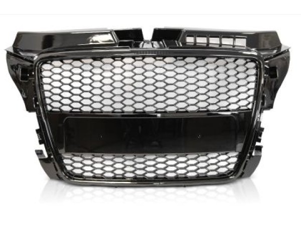 Μάσκα με βάση για σήμα για Audi A3 (2008-2013) - RS-Look μαύρη