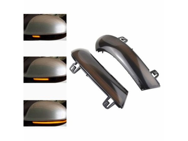 Τρεχούμενα led φλας για καθρέφτες για VW Golf 5 / Golf 5 plus / Jetta / Passat (2001-2011) / Sharan (2003-2010) / Seat Alhambra / Skoda Superb - φιμέ - σετ 2τμχ.