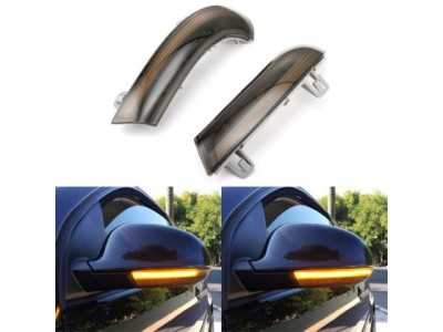 Τρεχούμενα led φλας για καθρέφτες για VW Golf 5 / Golf 5 plus / Jetta / Passat (2001-2011) / Sharan (2003-2010) / Seat Alhambra / Skoda Superb - φιμέ - σετ 2τμχ.