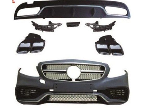 Προφυλακτήρας εμπρός για Mercedes C-class W205 (2014+) - AMG look - με diffuser και μπούκες Προφυλακτήρας εμπρός για Mercedes C-class W205 (2014+) - AMG look - με diffuser και μπούκες