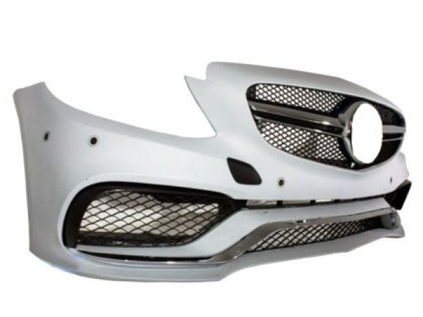 Προφυλακτήρας εμπρός για Mercedes C-class W205 (2014+) - AMG look - με diffuser και μπούκες Προφυλακτήρας εμπρός για Mercedes C-class W205 (2014+) - AMG look - με diffuser και μπούκες