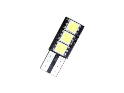 Led λάμπα τύπου Τ10 10W με 3 SMD led από τη μία πλευρά - CANBUS - 1τμχ.