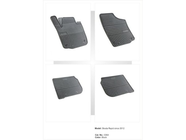Λαστιχένια πατάκια Frogum για Skoda Rapid / Rapid Spaceback (2013+) / Seat Toledo (2012+) - 4τμχ.