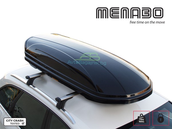 Μπαγκαζιέρα οροφής Menabo Mania 460 Black Duo, Max 75kg, 1950x360x790mm